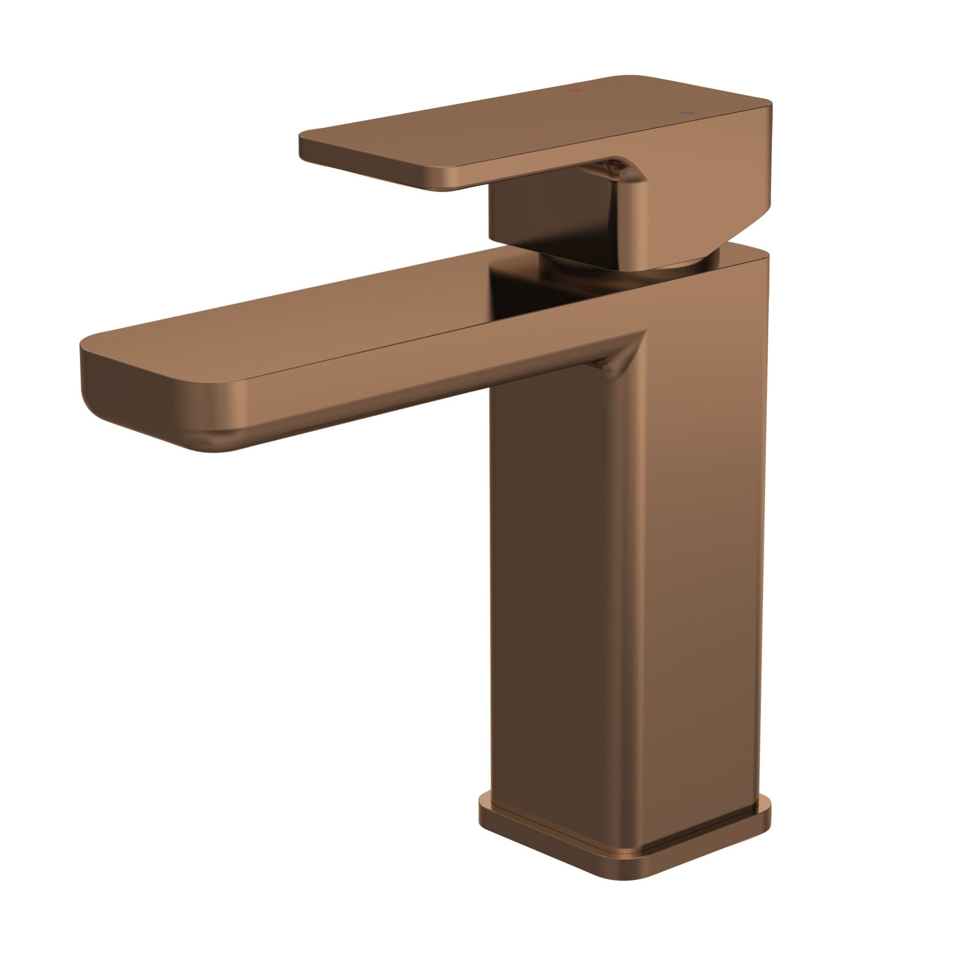 Nui Windon Mono Basin Mixer With Push Button Waste Contemporary Brushed Bronze Brass 160x50x152mm - JJ Building Materials