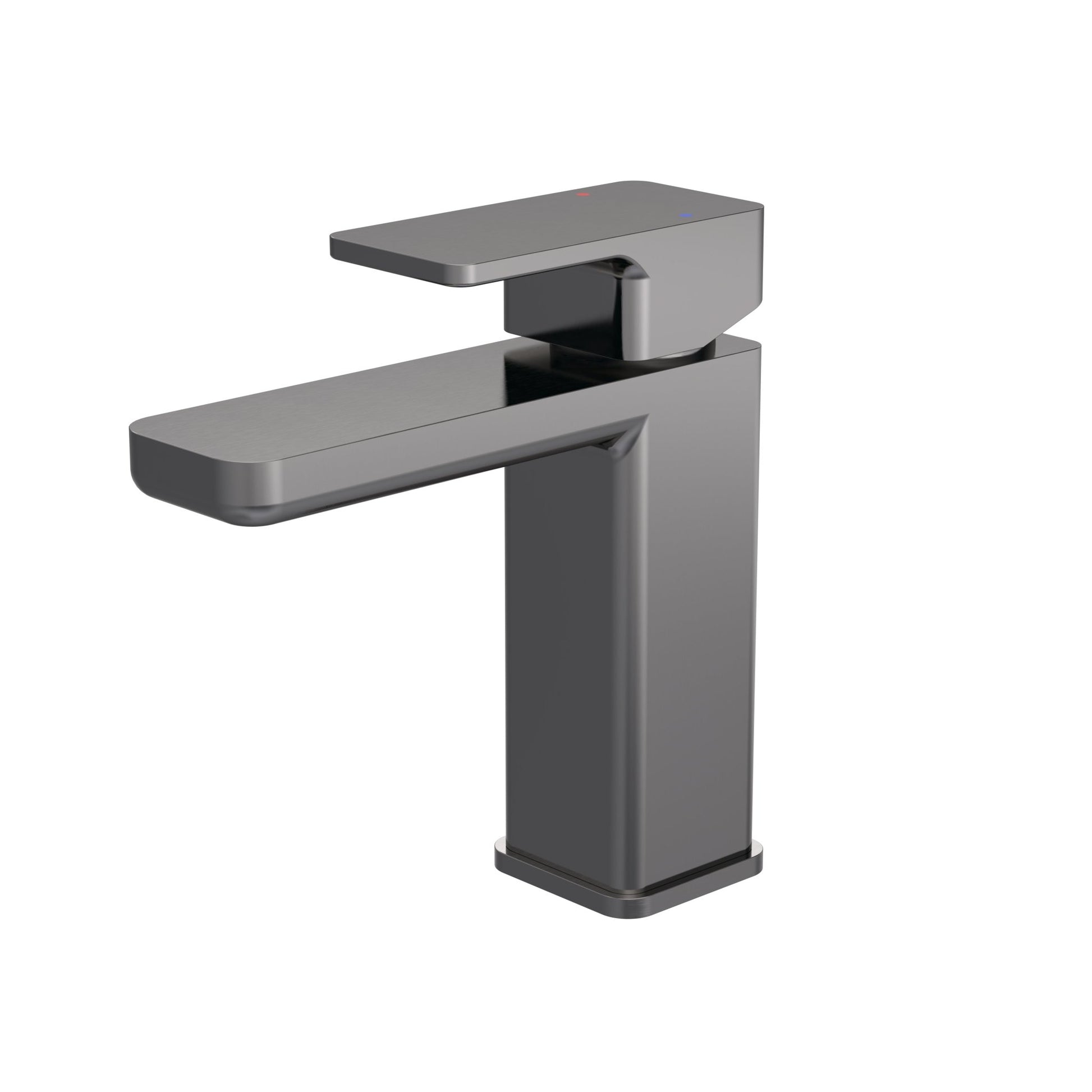 Nui Windon Mono Basin Mixer With Push Button Waste Contemporary Brushed Pewter Brass,plastic 160x50x152mm - JJ Building Materials