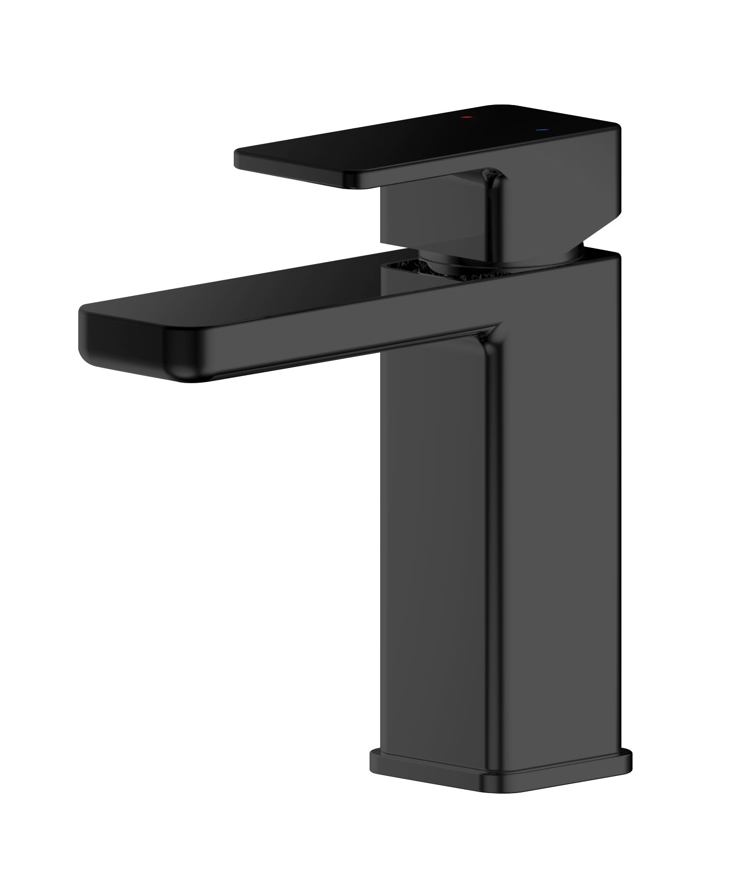Nui Windon Mono Basin Mixer With Push Button Waste Contemporary Matt Black Brass,plastic 160x50x152mm - JJ Building Materials