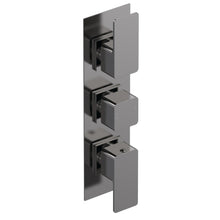 Nui Windon Triple Thermostatic Valve Contemporary Brushed Pewter Brass ABS 280x120x135mm - JJ Building Materials