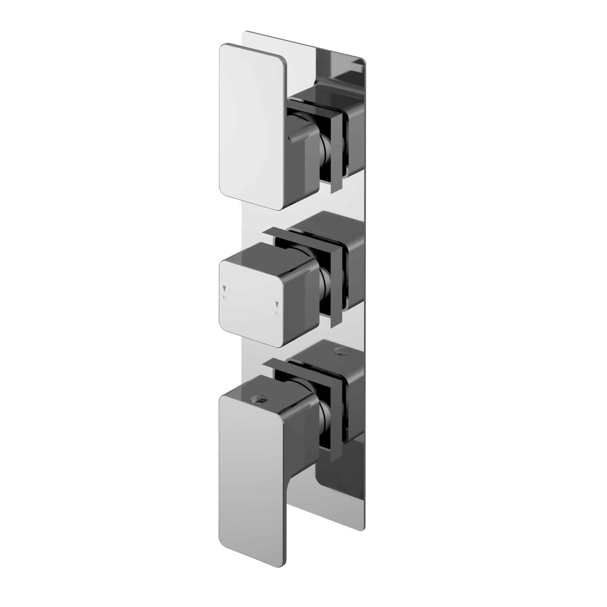 Nui Windon Triple Thermostatic Valve Contemporary Chrome Brass ABS 280x120x135mm - JJ Building Materials