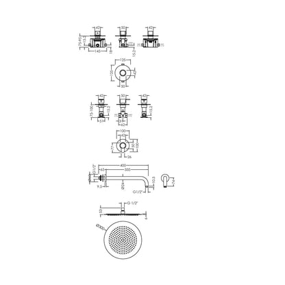 Nuie 1 Outlet Bundle Arvan Contemporary Chrome Brass ABS - SBR124ST1 - JJ Building Materials