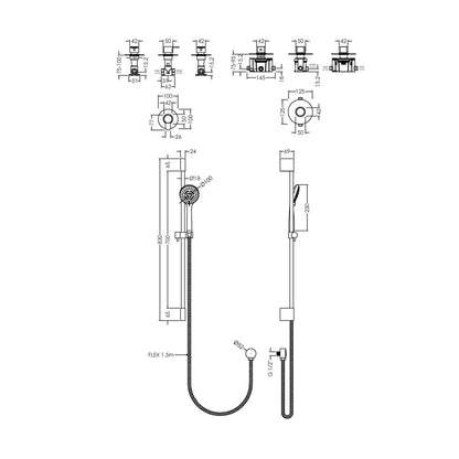 Nuie 1 Outlet Bundle Arvan Contemporary Chrome Brass ABS - SBR126ST1 - JJ Building Materials