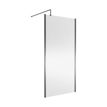 Nuie 1000mm Wetroom Screen Outer Frame 1850x8mm - Brushed Pewter Contemporary Aluminium 1850x998x14mm - JJ Building Materials