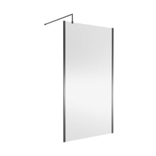 Nuie 1100mm Wetroom Screen Outer Frame 1850x8mm - Brushed Pewter Contemporary Aluminium 1850x1098x13mm - JJ Building Materials