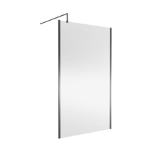 Nuie 1200mm Wetroom Screen Outer Frame 1850x8mm - Brushed Pewter Contemporary Aluminium 1850x1198x13mm - JJ Building Materials