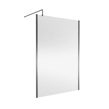 Nuie 1400mm Wetroom Screen Outer Frame 1850x8mm - Brushed Pewter Contemporary Aluminium 1850x1398x13mm - JJ Building Materials