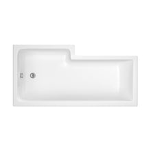 Nuie 1500mm Right Hand Square Shower Bath Contemporary White Acrylic 390x850x390mm - JJ Building Materials
