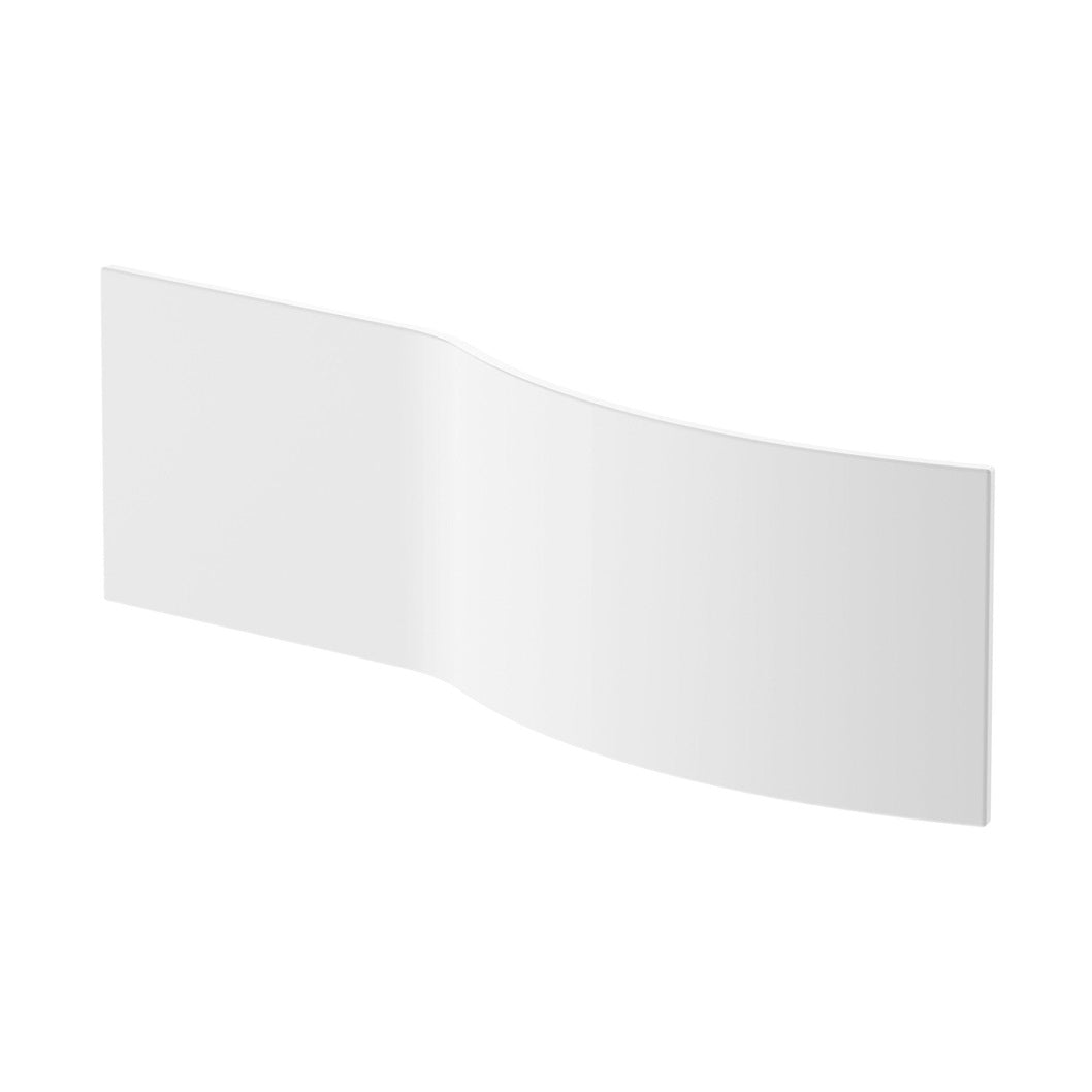 Nuie 1700 B Shaped Front Panel Cw Fixing Kit Contemporary European White Acrylic 500x1800x30mm - JJ Building Materials