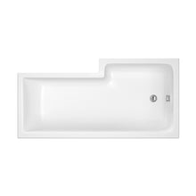Nuie 1700mm Left Hand Square Shower Bath Contemporary White Acrylic - JJ Building Materials