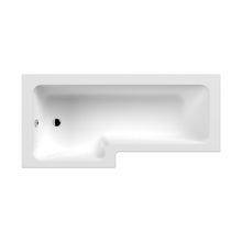 Nuie 1800mm Left Hand Square Shower Bath Contemporary White Acrylic - JJ Building Materials