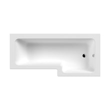 Nuie 1800mm Right Hand Square Shower Bath Contemporary White Acrylic - JJ Building Materials
