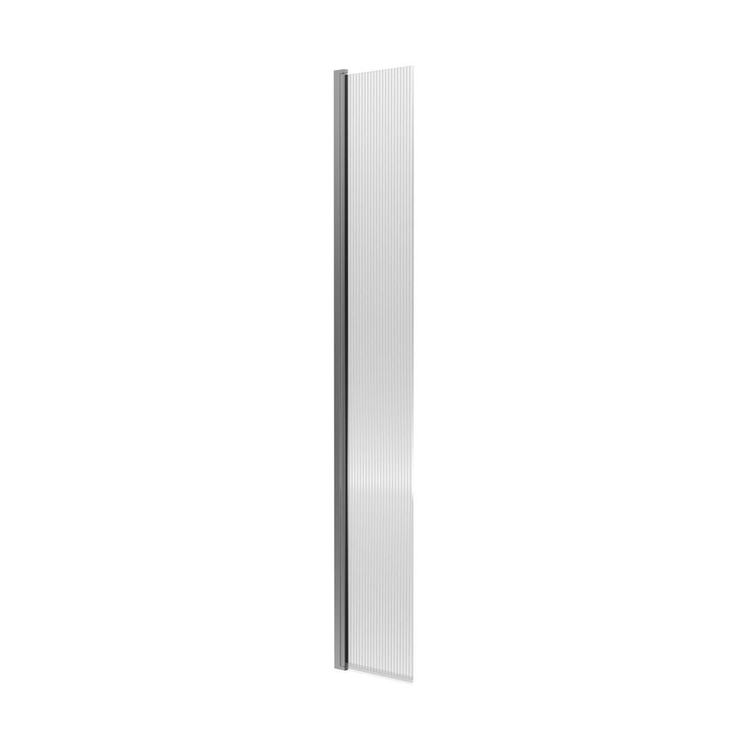 Nuie 1850 X 300 X 8mm Fluted Hinged Screen Contemporary Brushed Pewter Aluminium 1850x322x27mm - JJ Building Materials