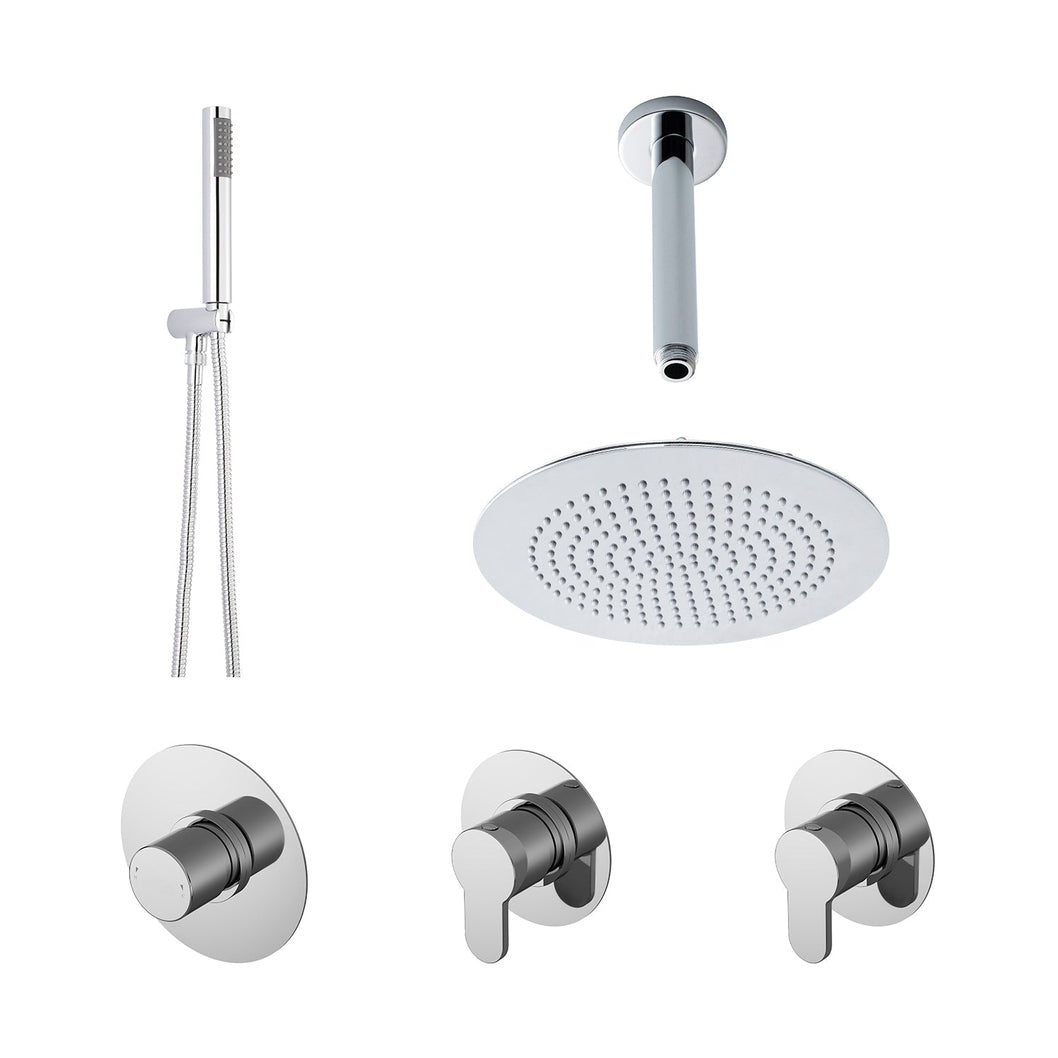 Nuie 2 Outlet Arvan Double Bundle With Stop Taps Contemporary Chrome Brass ABS - JJ Building Materials