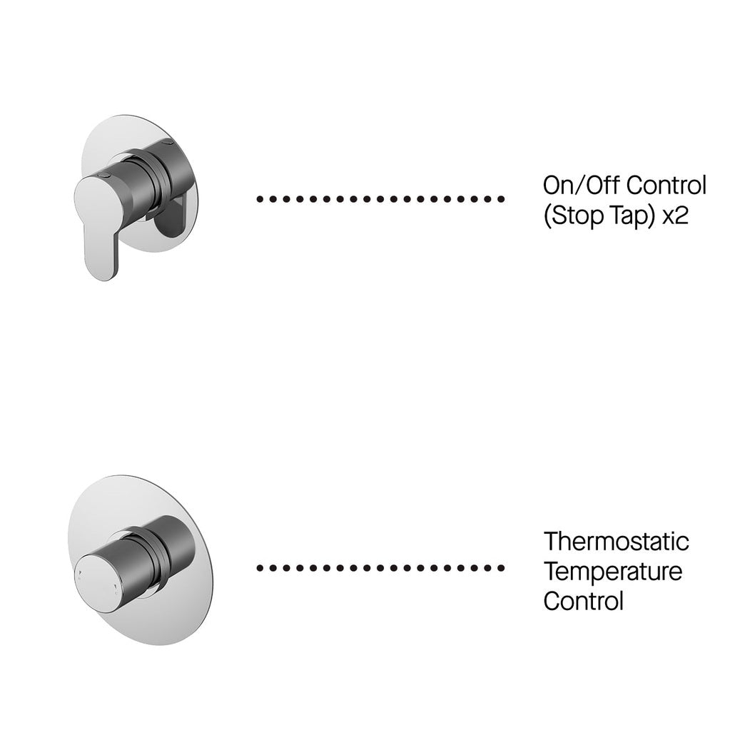 Nuie 2 Outlet Arvan Double Bundle With Stop Taps Contemporary Chrome Brass ABS - JJ Building Materials