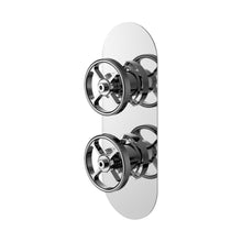 Nuie 2 Outlet Valves Twin Valve With Diverter Traditional Chrome Brass ABS 215x80x143mm - JJ Building Materials