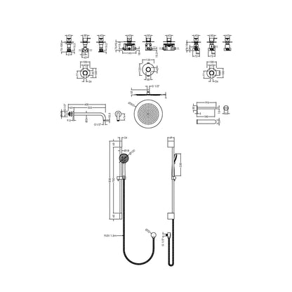 Nuie 3 Outlet Arvan Bundle With Stop Tap & Diverter Contemporary Chrome Brass ABS - JJ Building Materials