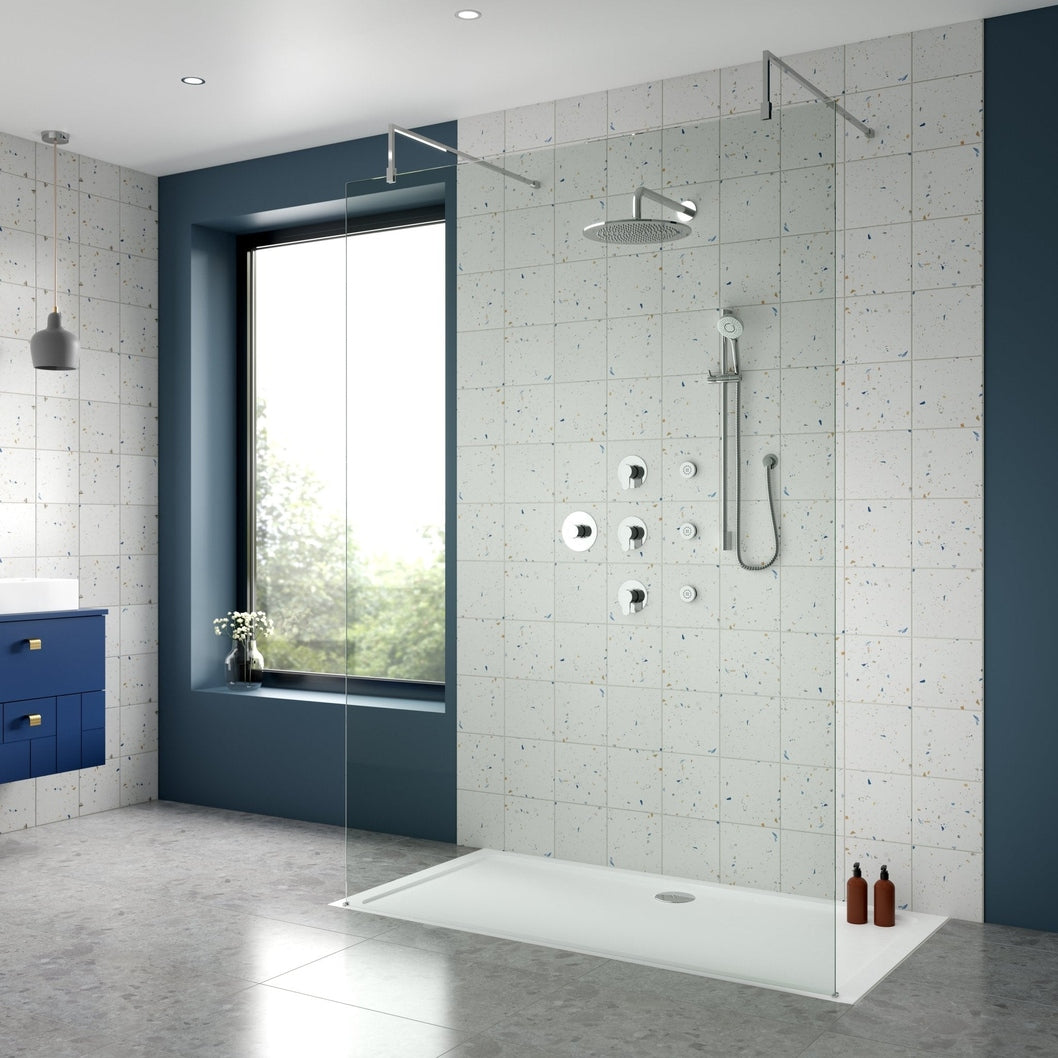 Nuie 3 Outlet Arvan Bundle With Stop Taps Contemporary Chrome Brass ABS - JJ Building Materials