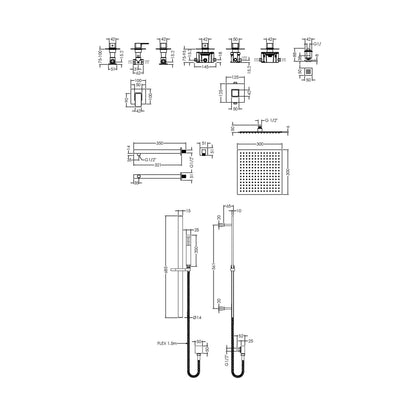 Nuie 3 Outlet Windon Bundle With Stop Taps Contemporary Chrome Brass ABS - JJ Building Materials