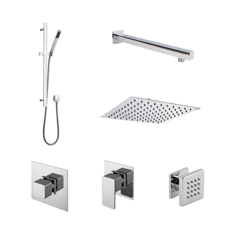 Nuie 3 Outlet Windon Bundle With Stop Taps Contemporary Chrome Brass ABS - JJ Building Materials