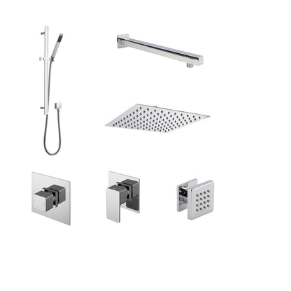 Nuie 3 Outlet Windon Bundle With Stop Taps Contemporary Chrome Brass ABS - JJ Building Materials