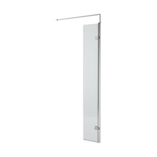 Nuie 300mm Fluted Hinged Screen With Support Bar Contemporary Chrome Aluminium 1850x322x27mm - JJ Building Materials