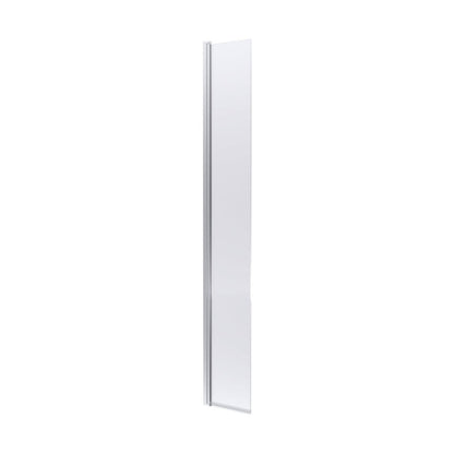 Nuie 300mm Hinged Flipper Screen Contemporary Chrome Aluminium 1850x322x27mm - JJ Building Materials