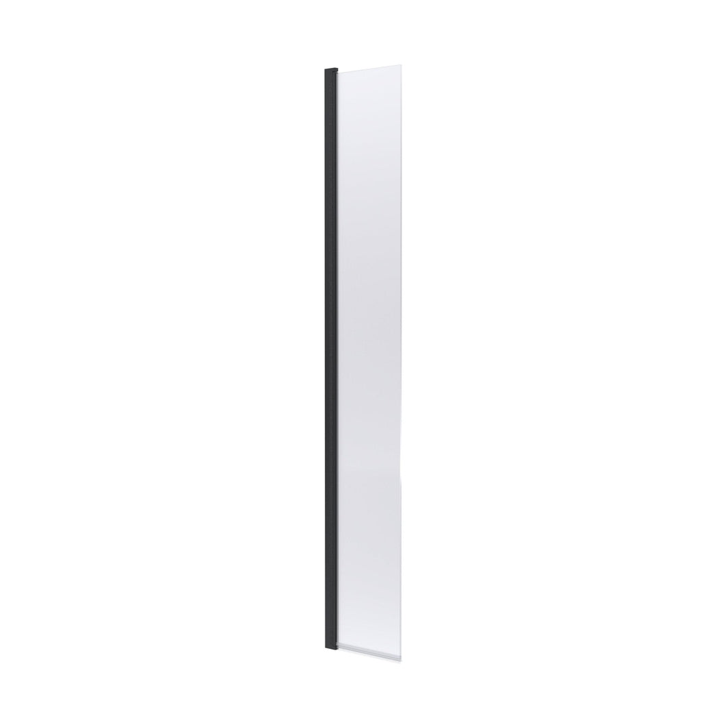 Nuie 300mm Hinged Flipper Screen Contemporary Matt Black Aluminium 1850x322x27mm - JJ Building Materials