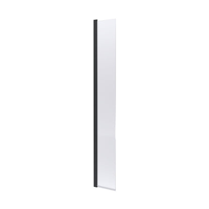 Nuie 300mm Hinged Flipper Screen Contemporary Matt Black Aluminium 1850x322x27mm - JJ Building Materials