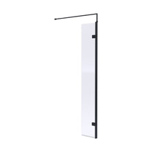 Nuie 300mm Wetroom Swing Screen Contemporary Matt Black Aluminium 1850x322x27mm - JJ Building Materials