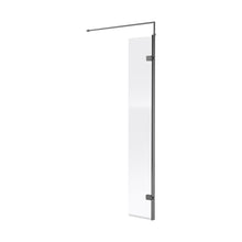 Nuie 300x1850mm Wetroom Swing Screen Contemporary Brushed Pewter Aluminium 1850x322x27mm - JJ Building Materials