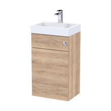 Nuie 500mm Basin & Wc Unit Contemporary Bleached Oak MFC Textured Woodgrain 890x503x360mm - JJ Building Materials