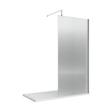 Nuie 800mm Fluted Wetroom Screen With Support Bar Contemporary Chrome Aluminium 1850x800x13mm - JJ Building Materials