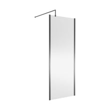 Nuie 800mm Wetroom Screen Outer Frame 1850x8mm - Brushed Pewter Contemporary Aluminium 1850x798x13mm - JJ Building Materials