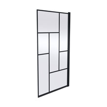 Nuie ABStract Bath Screen Contemporary Matt Black Aluminium 1430x790x38mm - JJ Building Materials