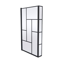 Nuie ABStract Bath Screen Contemporary Matt Black Aluminium 1430x795x150mm - JJ Building Materials