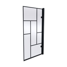 Nuie ABStract Bath Screen Contemporary Matt Black Aluminium 1520x830x24mm - JJ Building Materials