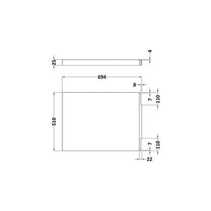 Nuie Acrylic End Panel (700mm) Contemporary European White 510x700x25mm - JJ Building Materials