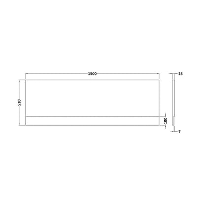 Nuie Acrylic Front Panel (1500mm) Contemporary European White 510x1500x25mm - JJ Building Materials