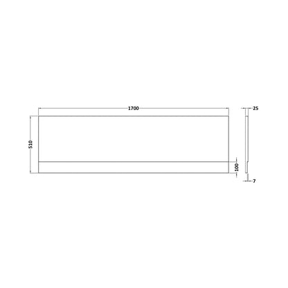 Nuie Acrylic Front Panel (1700mm) Contemporary European White 510x1700x25mm - JJ Building Materials