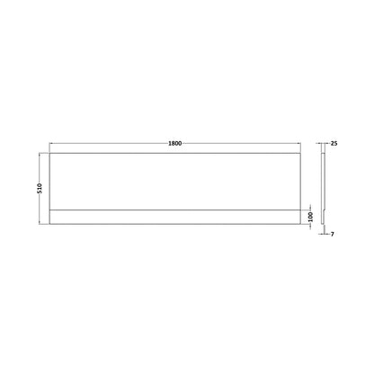 Nuie Acrylic Front Panel (1800mm) Contemporary European White 510x1800x25mm - JJ Building Materials
