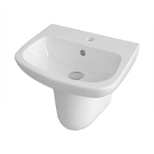 Nuie Ambrose 450mm Basin & Semi Pedestal Contemporary White Vitreous China 405x450x350mm - JJ Building Materials