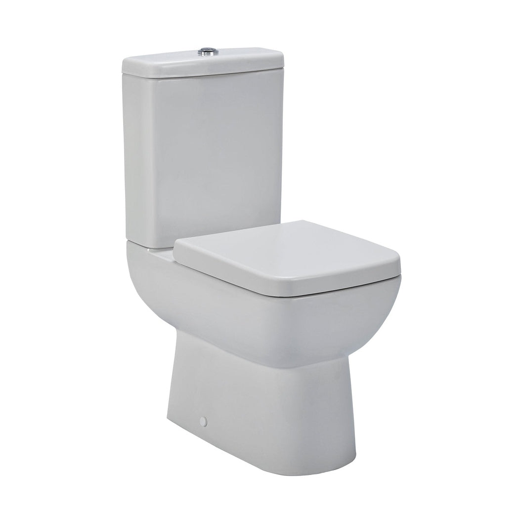 Nuie Ambrose Compact Semi Flush To Wall Wc Contemporary White Vitreous China 825x380x585mm - JJ Building Materials