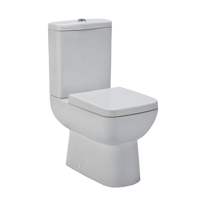 Nuie Ambrose Compact Semi Flush To Wall Wc Contemporary White Vitreous China 825x380x585mm - JJ Building Materials