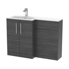 Nuie Arno 1100mm Left Hand Combination Contemporary Anthracite Woodgrain MFC Textured Woodgrain,stone 858x1105x390mm - ARN512L - JJ Building Materials