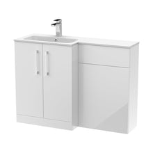 Nuie Arno 1100mm Left Hand Combination Contemporary Gloss White MFC Painted Gloss,stone 858x1105x390mm - ARN112L - JJ Building Materials