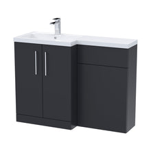 Nuie Arno 1100mm Left Hand Combination Contemporary Soft Black MFC Painted Matt 858x1105x390mm - JJ Building Materials