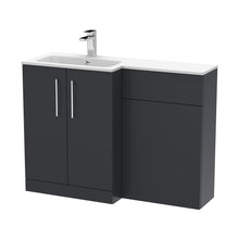 Nuie Arno 1100mm Left Hand Combination Contemporary Soft Black MFC Painted Matt,stone 858x1105x390mm - ARN1412L - JJ Building Materials