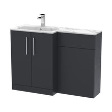 Nuie Arno 1100mm Left Hand Combination Contemporary Soft Black MFC Painted Matt,stone 858x1105x390mm - ARN1413L - JJ Building Materials