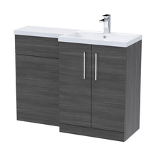 Nuie Arno 1100mm Right Hand Combination Contemporary Anthracite Woodgrain MFC Textured Woodgrain 858x1105x390mm - JJ Building Materials